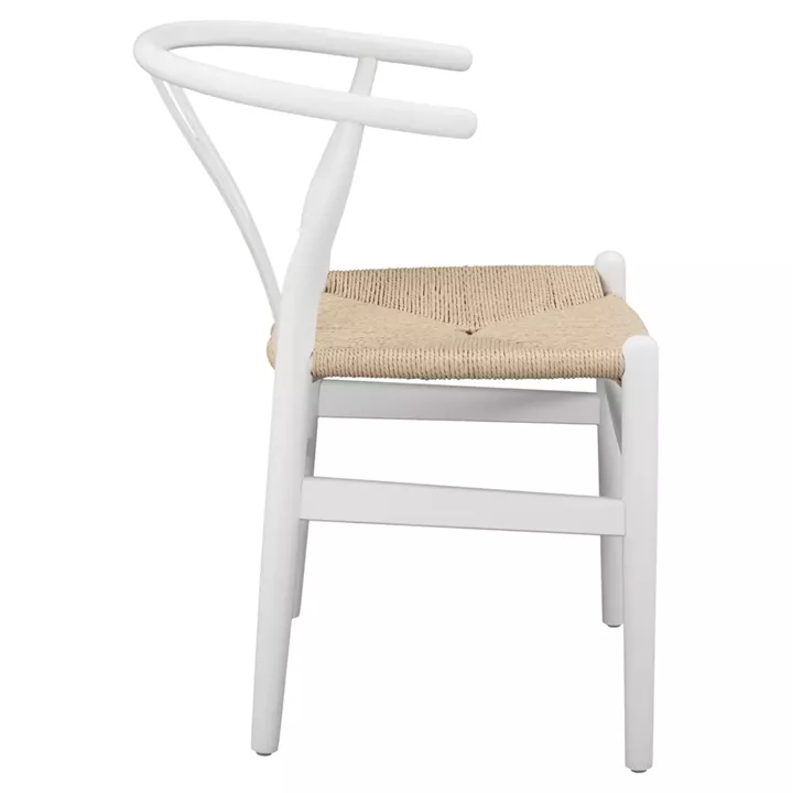 DINING CHAIR BRAVE HM8695.04 BEECH WOOD IN WHITE-ROPE BEIGE 54x57x74Hcm