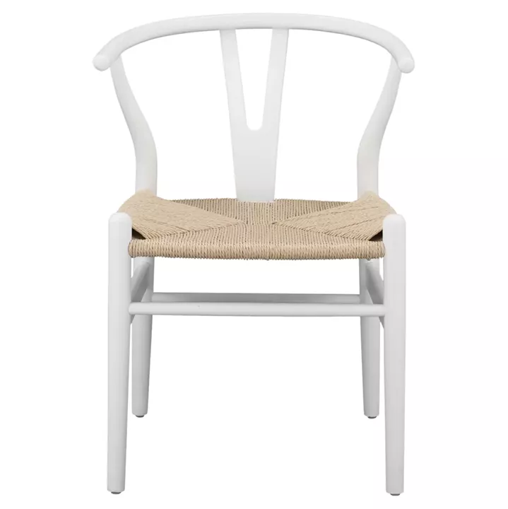 DINING CHAIR BRAVE HM8695.04 BEECH WOOD IN WHITE-ROPE BEIGE 54x57x74Hcm