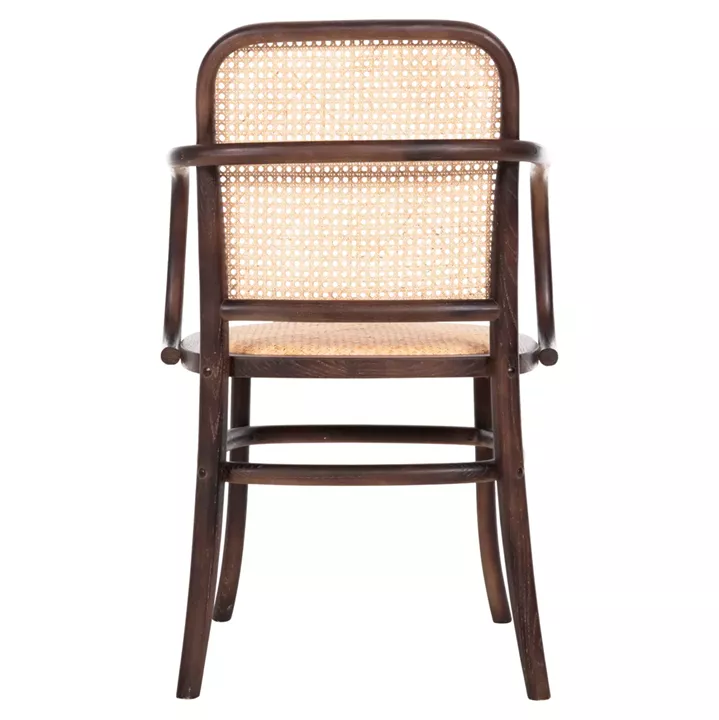 ARMCHAIR VAIANA HM8748 BEECH WOOD IN BROWN-RATTAN KNITTED IN NATURAL 55x55x90Hcm.