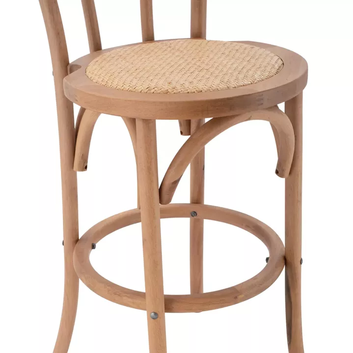 Wooden Stool bar from beech wood dark honey with mat 41x47x108 HM8749.05