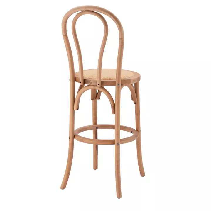 Wooden Stool bar from beech wood dark honey with mat 41x47x108 HM8749.05