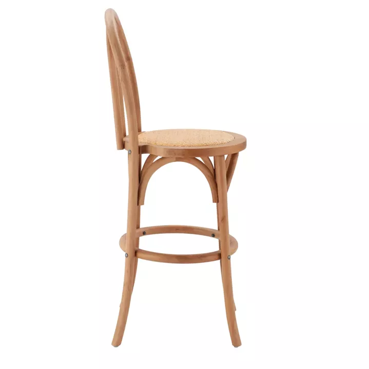 Wooden Stool bar from beech wood dark honey with mat 41x47x108 HM8749.05
