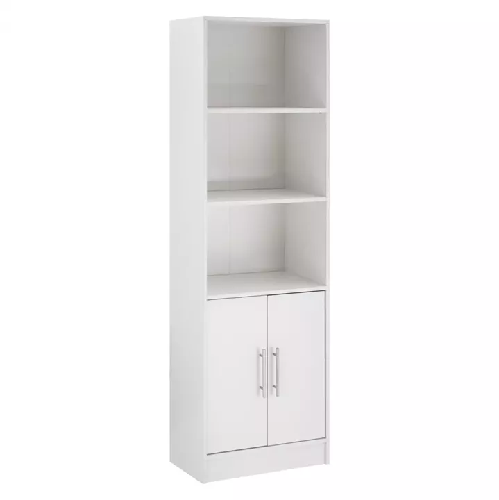 Bookcase from melamine ENSLEY HM2027.05 white color 60x30x180cm