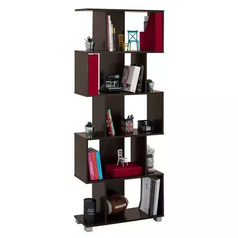 Bookcase from melamine HM2385.01 Wenge 70x25x177 cm.