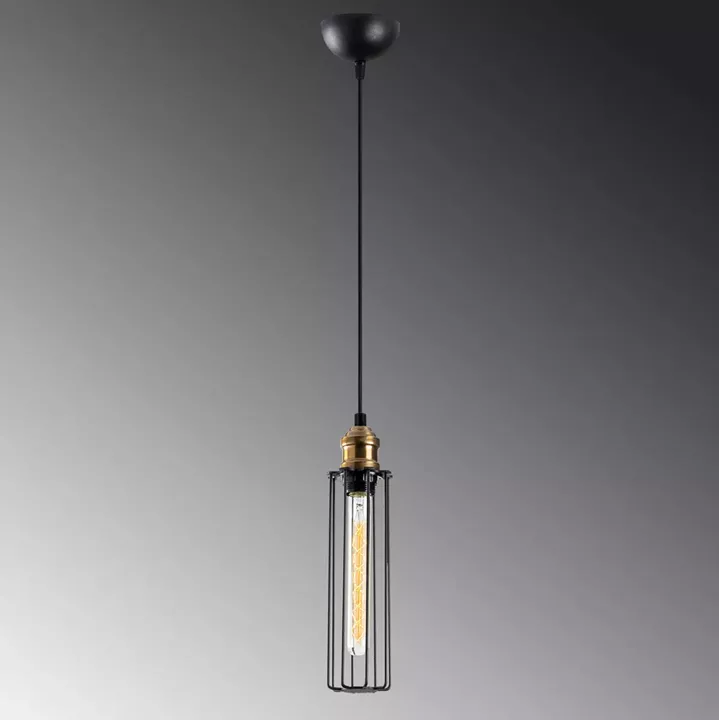 METALLIC PENDANT LIGHT IN BLACK HM7253 Φ8Χ123cm.