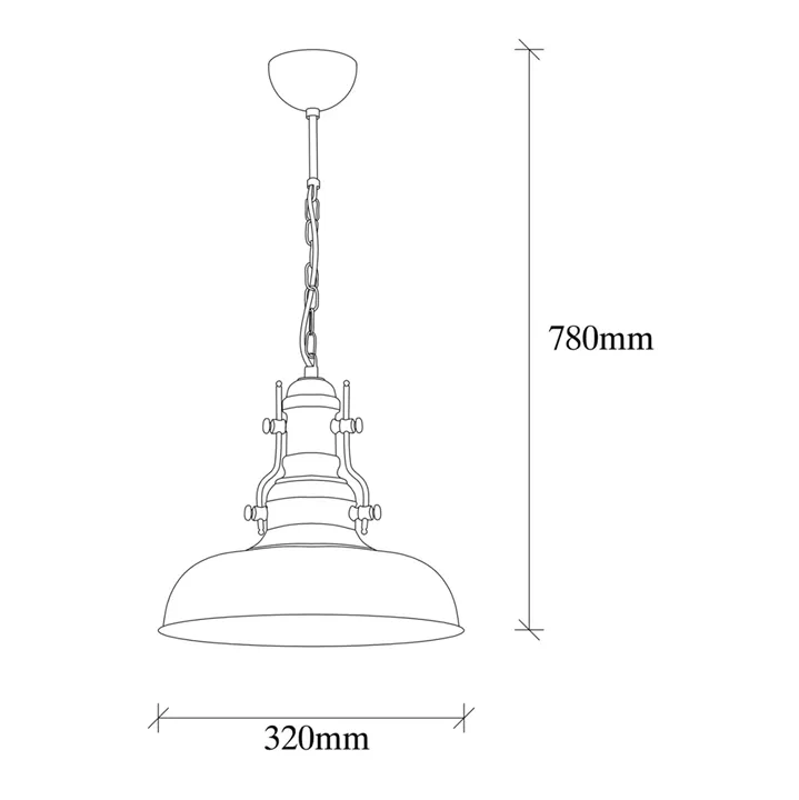 METALLIC PENDANT LIGHT IN BLACK HM7268 32Χ32Χ78cm