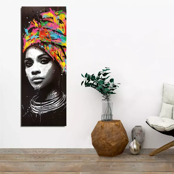 CANVAS GIRL WITH TURBAN HM7198.06 80X3X30 cm.
