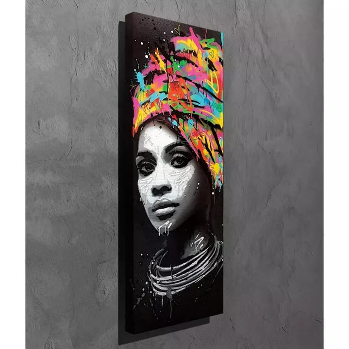 CANVAS GIRL WITH TURBAN HM7198.06 80X3X30 cm.