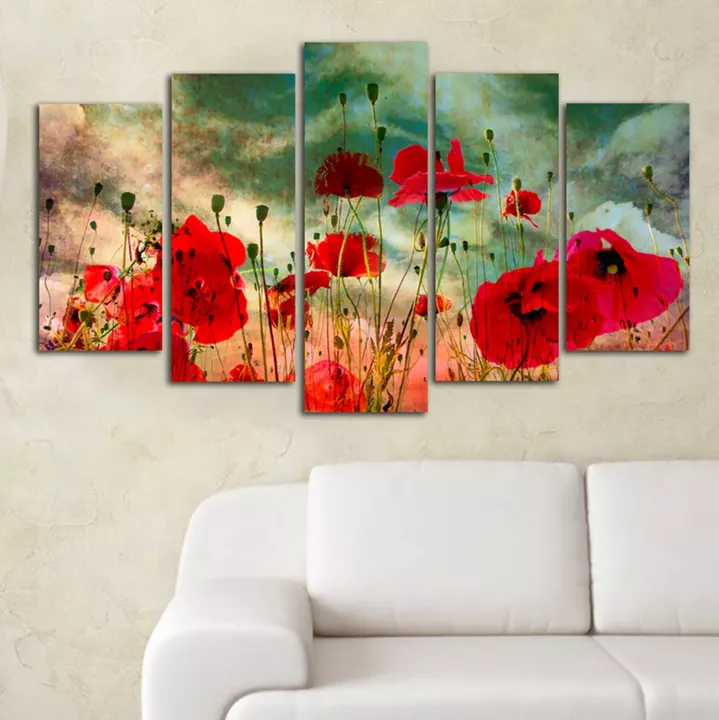 BOARD FIVE PIECES MDF POPPY FIELD HM7206.03 100X0,3X60 cm.