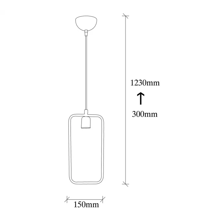 METALLIC PENDANT LIGHT BLACK HM7258 15Χ6Χ123 cm.
