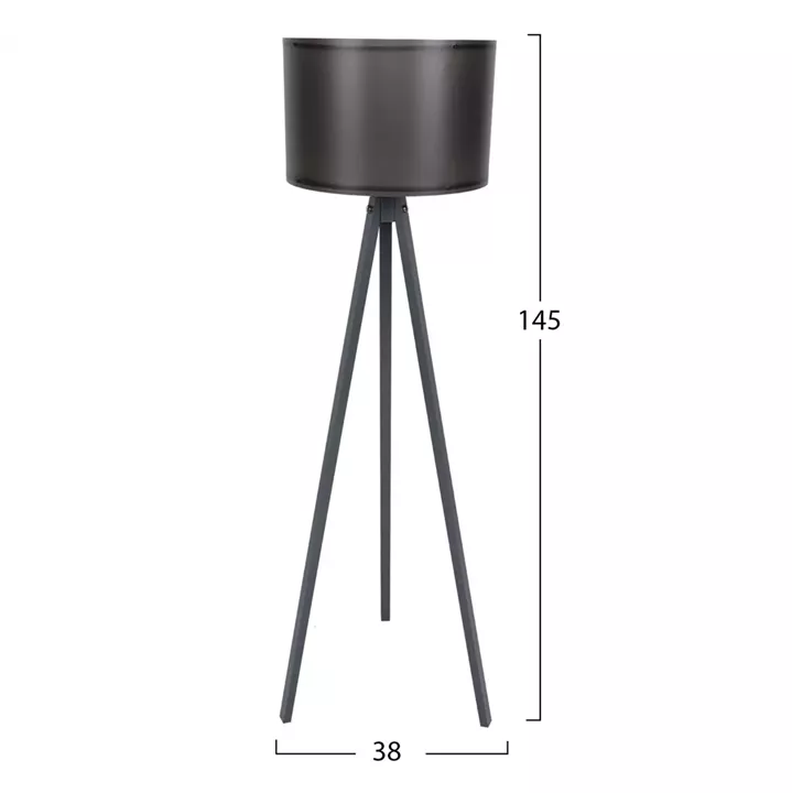 FLOOR LAMP IN GREY AND BLACK HM7272.10 Φ38x145 cm