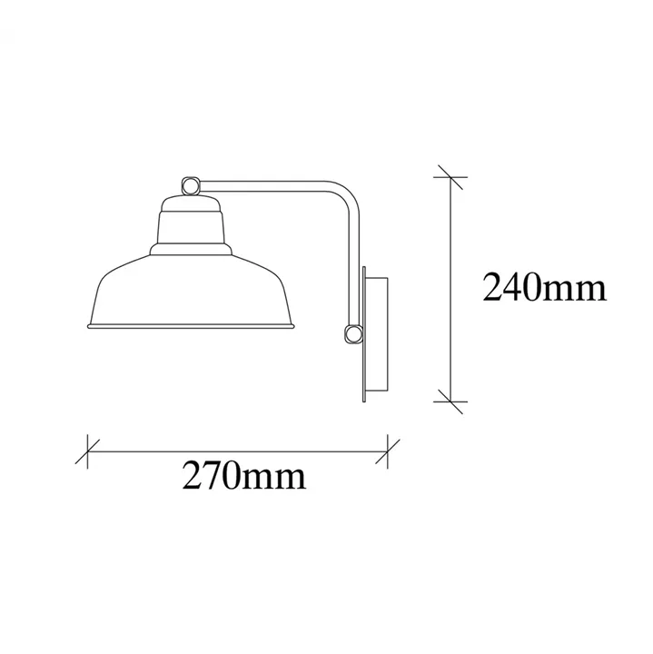 Wall Lamp metallic black HM7306 19x27x24 cm.