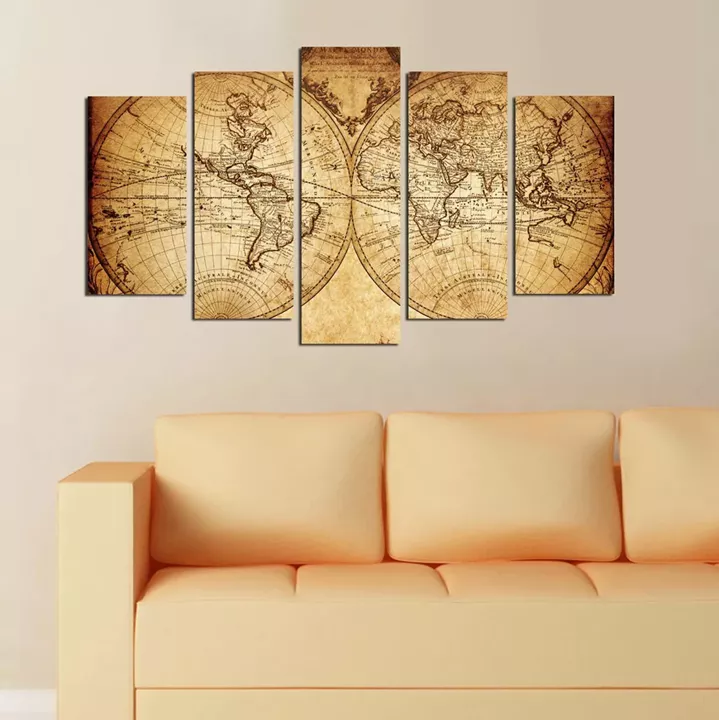 MDF PAINTING HM7206.06 IN VINTAGE WORLD MAP 100X60x0,3 cm.
