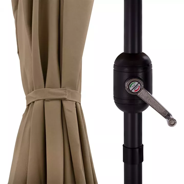 ALUMINUM UMBRELLA HM6029.02 RECTANGULAR TAUPE 262x170x253 cm.