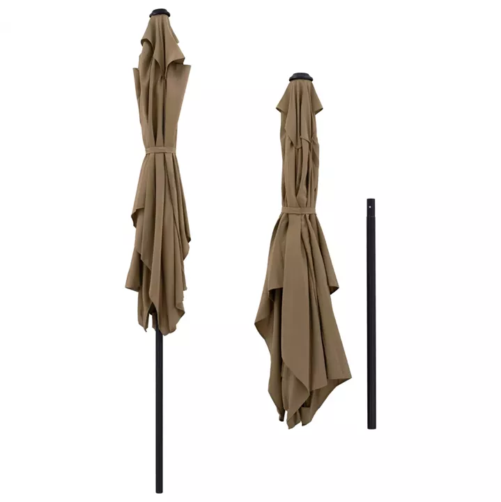 ALUMINUM UMBRELLA HM6029.02 RECTANGULAR TAUPE 262x170x253 cm.