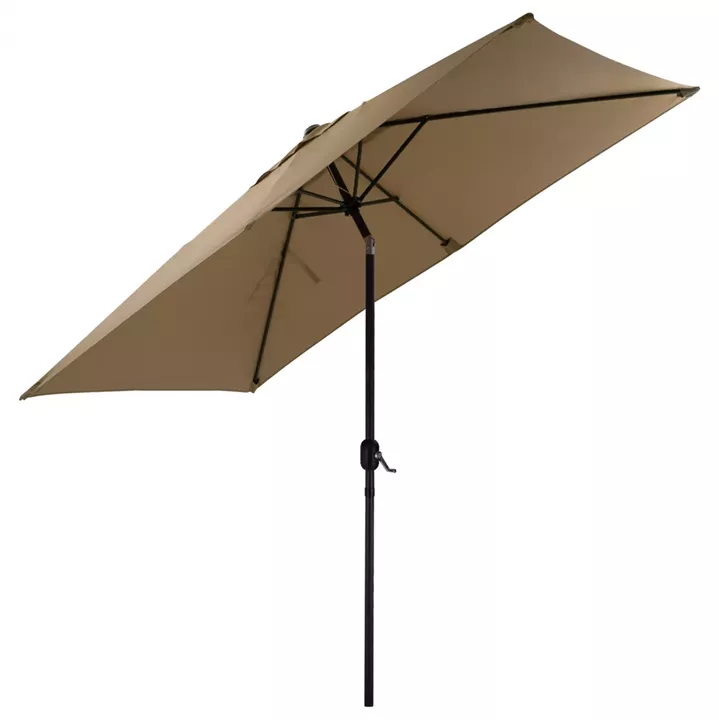 ALUMINUM UMBRELLA HM6029.02 RECTANGULAR TAUPE 262x170x253 cm.