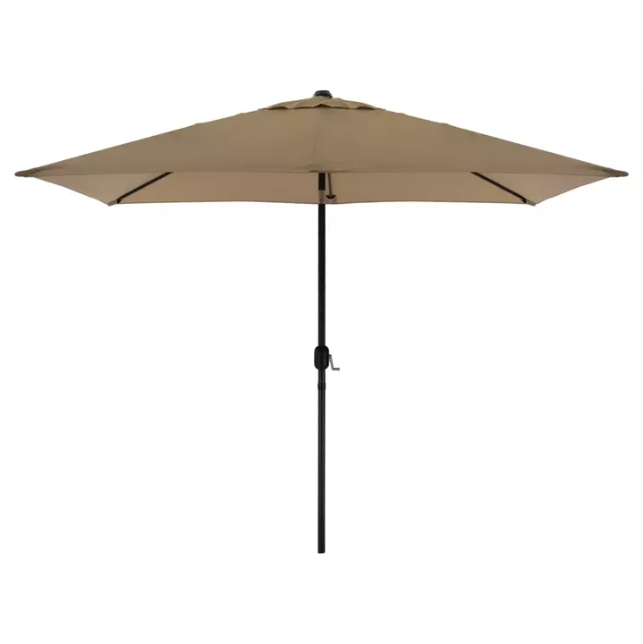 ALUMINUM UMBRELLA HM6029.02 RECTANGULAR TAUPE 262x170x253 cm.