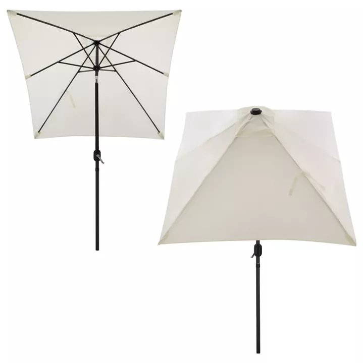 ALUMINUM UMBRELLA HM6029.10 RECTANGULAR RECLINING BEIGE GRAY 262x170x253 cm.