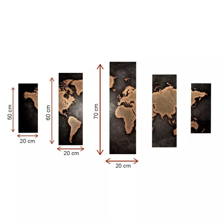 PAINTING 5 PCS ON CANVAS HM7331 105X3X70 cm.