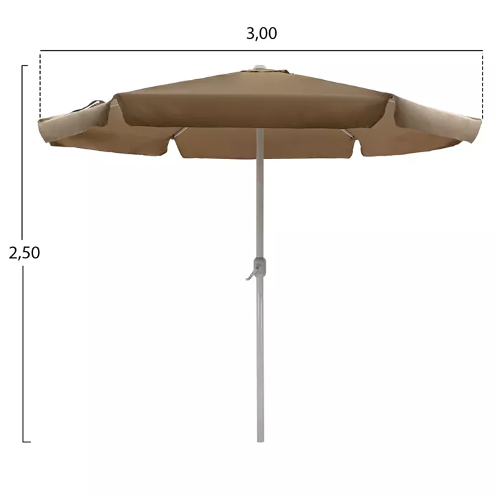 ALUMINUM UMBRELLA Φ3Μ HM6003.02 MOKA WITH ELEVATOR