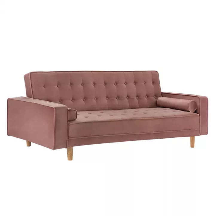 SOFA-BED SALVADOR HM3150.12 VELVET DUSTY PINK 224X88X84cm.