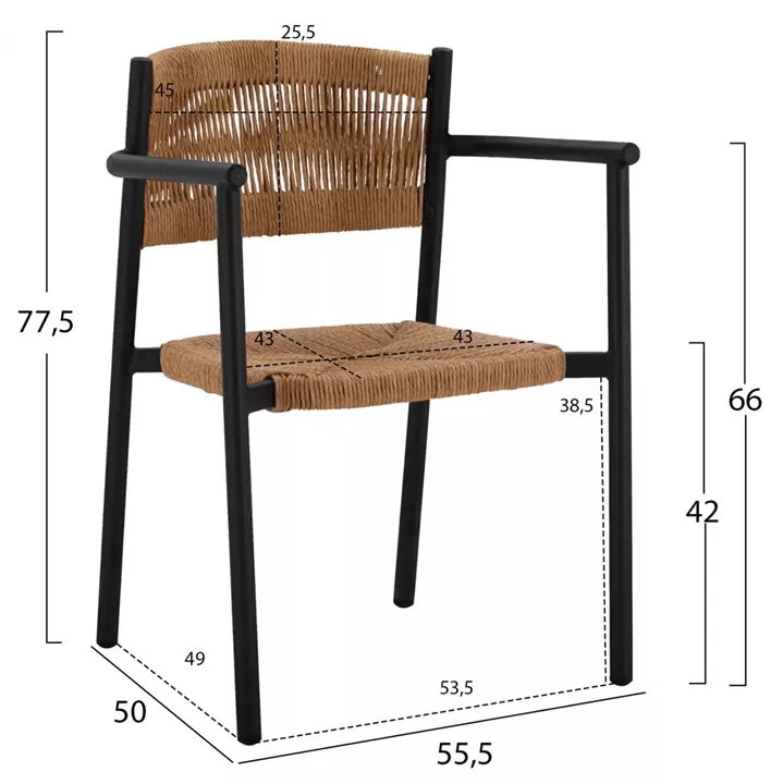 DINNING SET 5PCS POLYWOOD TABLE 120X80 AND CHARCOAL ALUMINUM CHAIRS HM11430