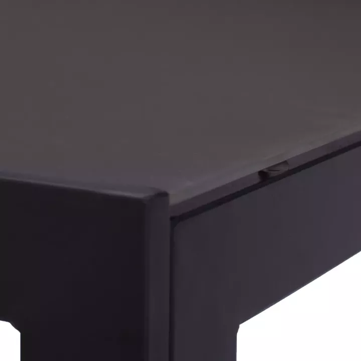 METALLIC TABLE IN GREY WITH GREY GLASS 150x90x75cm HM5767.01