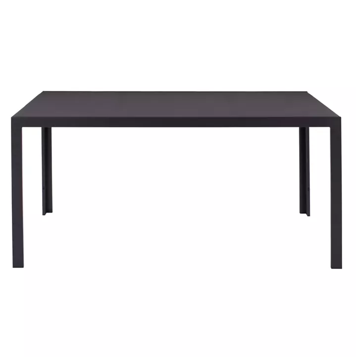 METALLIC TABLE IN GREY WITH GREY GLASS 150x90x75cm HM5767.01