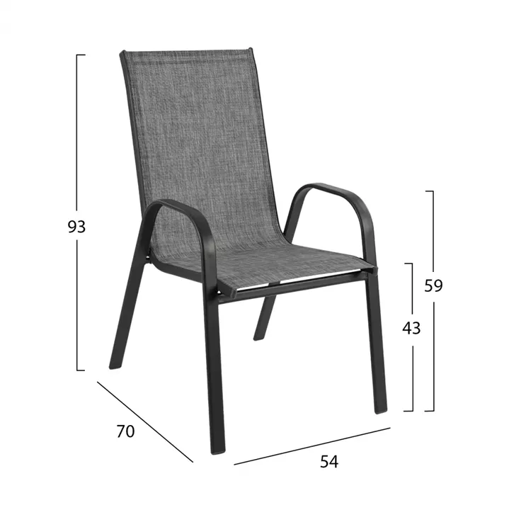 DINING SET 7 PCS TABLE GRAY 150X90 AND ARMCHAIR TEXTLINE GRAY HM11520.01
