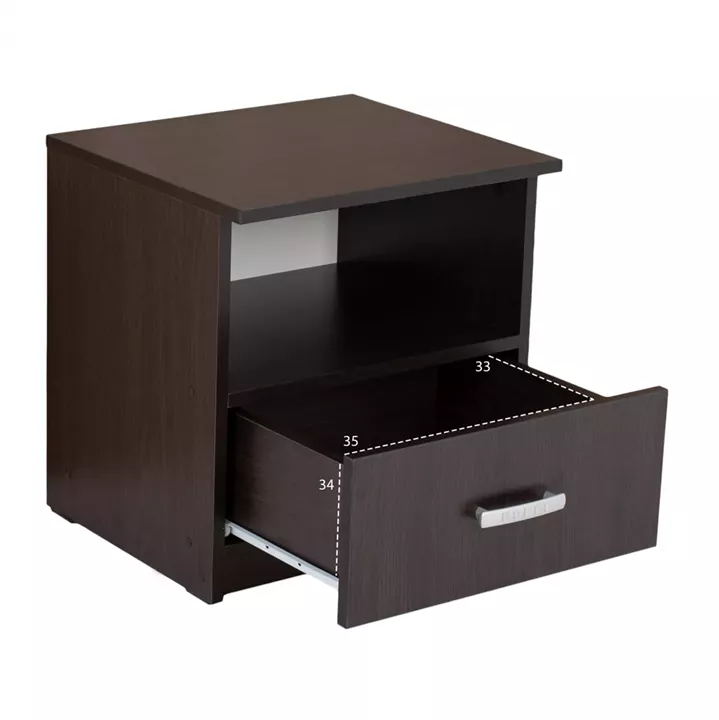 NIGHT STAND WITH DRAWER WENGE HM2431.02 45X40X48 cm.
