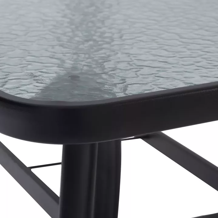 OUTDOOR TABLE BRAVO GREY METAL GLASS TOP WITH UMBRELLA HOLE 120Χ70Χ72Hcm.HM5021.11