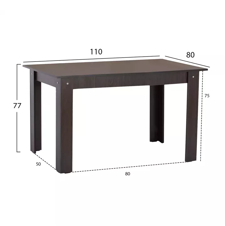 KITCHEN TABLE KELVIN, 110x80x77cmM WENGE, HM2428.02