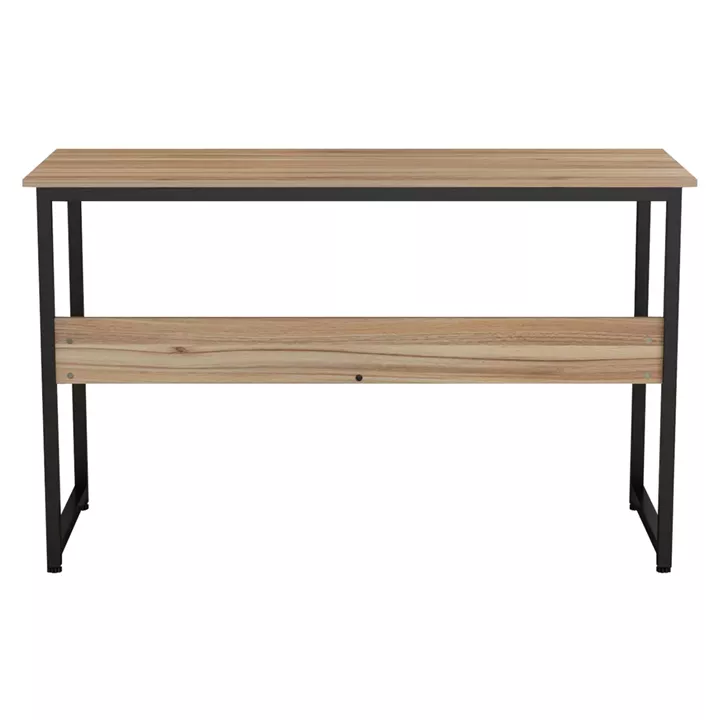 DESK PORTIS HM2131.02 MELAMINE IN WALNUT WITH BLACK METAL FRAME 120X50X75cm.