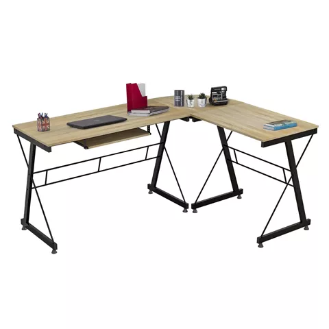 CORNER OFFICE SONAMA WITH METAL FRAME HM2127.01 158Χ120Χ74cm.