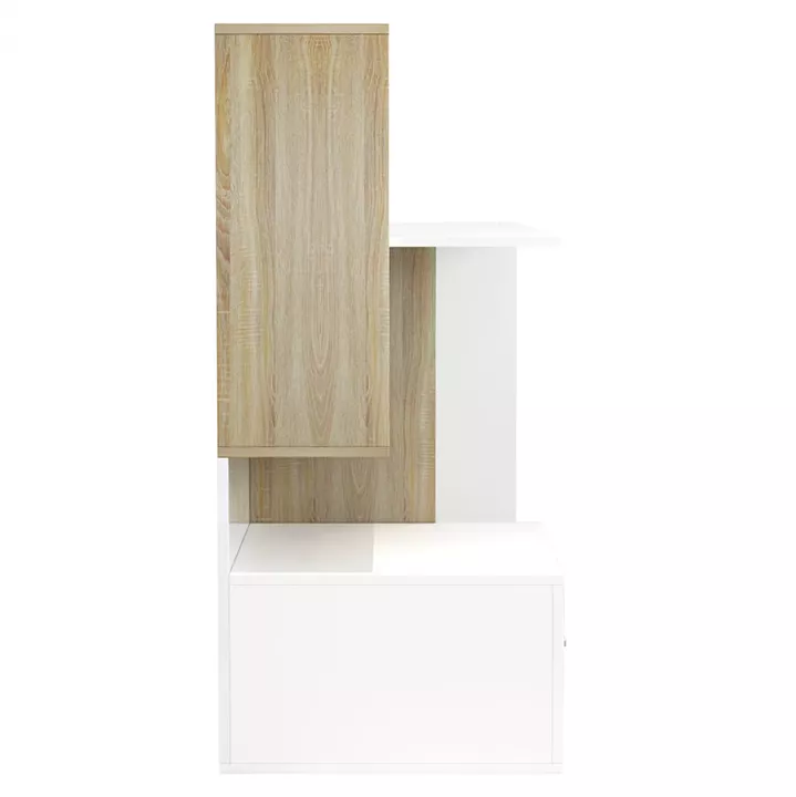 MELAMINE OFFICE WITH BOOKCASE SYNDYA HM8993.02 WHITE SONAMA 149x48x105Y cm.