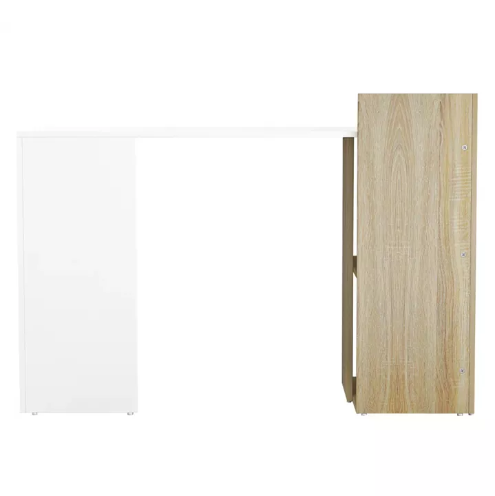 MELAMINE DESK WITH SHELVES SYNDYA HM8994.02 SONAMA WHITE 112x55x85Y cm.