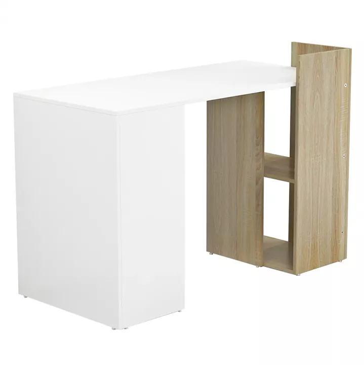 MELAMINE DESK WITH SHELVES SYNDYA HM8994.02 SONAMA WHITE 112x55x85Y cm.