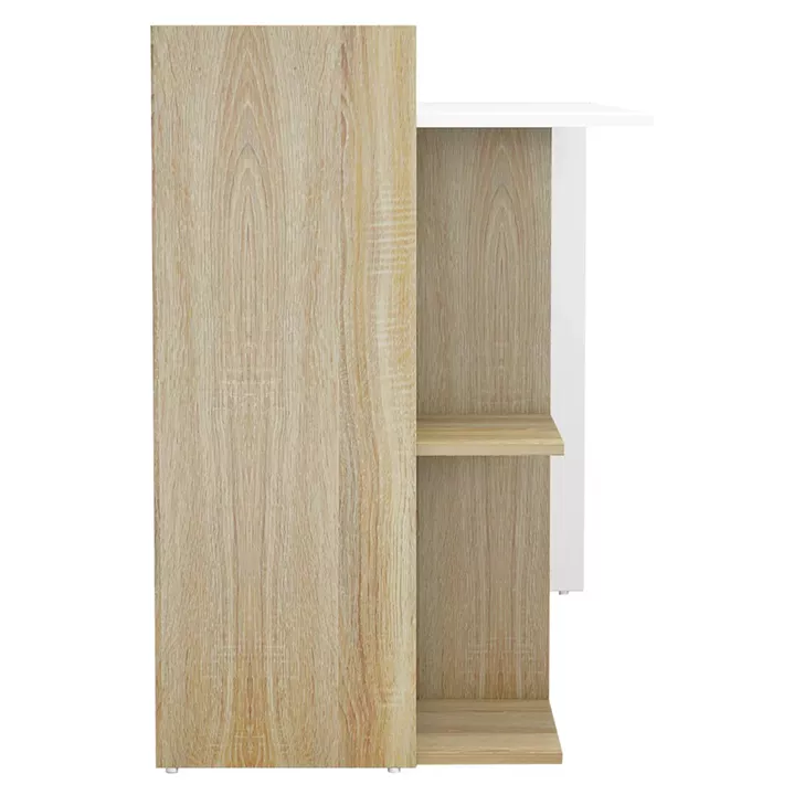 MELAMINE DESK WITH SHELVES SYNDYA HM8994.02 SONAMA WHITE 112x55x85Y cm.