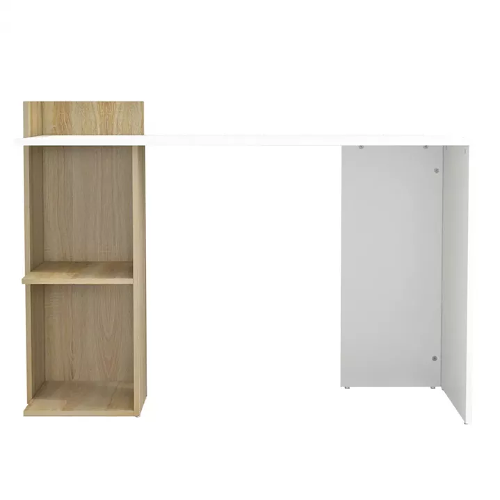 MELAMINE DESK WITH SHELVES SYNDYA HM8994.02 SONAMA WHITE 112x55x85Y cm.