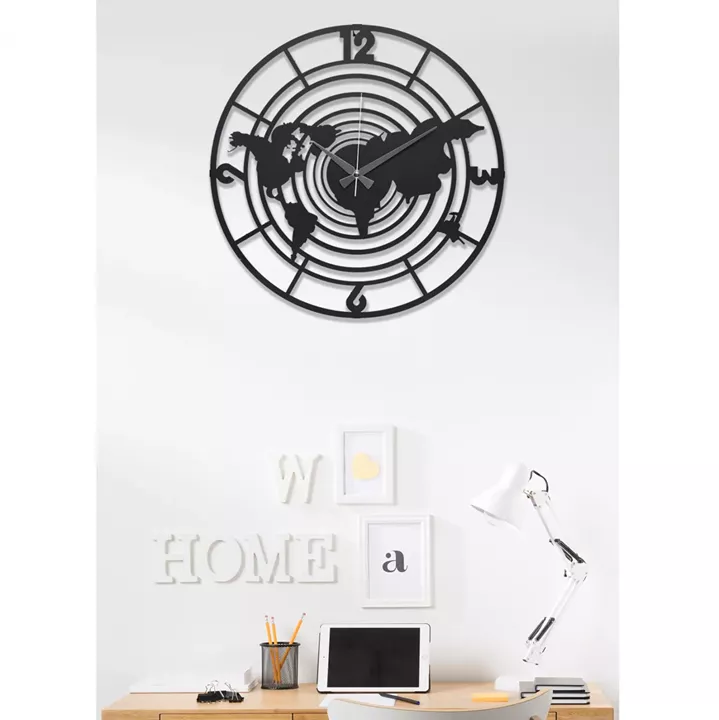WALL CLOCK METALLIC BLACK HM7445 Φ50 cm.