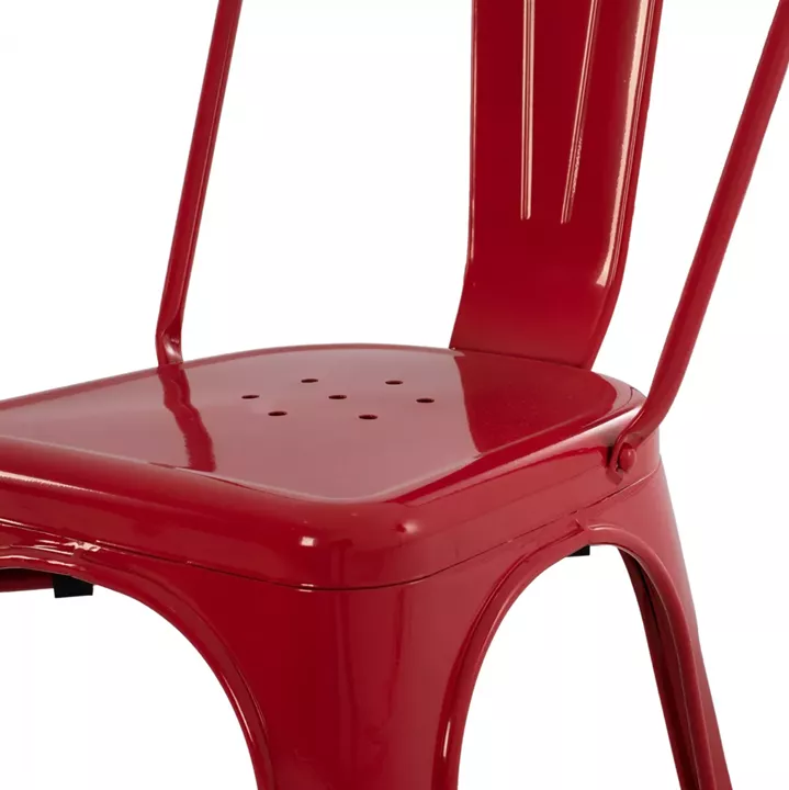 DINING CHAIR MELITA HM8641.04 METAL IN RED COLOR 43x50x82Hcm.