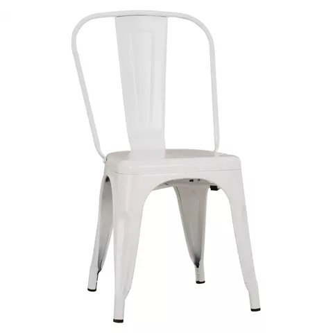 Metallic chair MELITA HM8641.21 in WHITE matte 43x50x82Ηcm