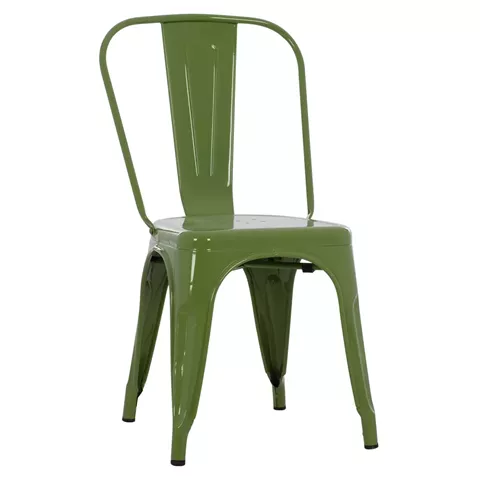 DINING CHAIR MELITA HM8641.13 METAL IN LIGHT OLIVE GREEN COLOR 43x50x82Hcm.