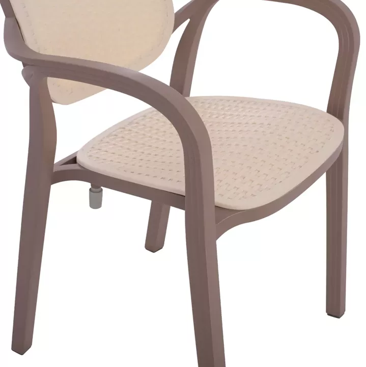 POLYPROPYLENE ARMCHAIR KHEM HM5820.02 CAPPUCCINO-BEIGE 57x57x83Hcm.
