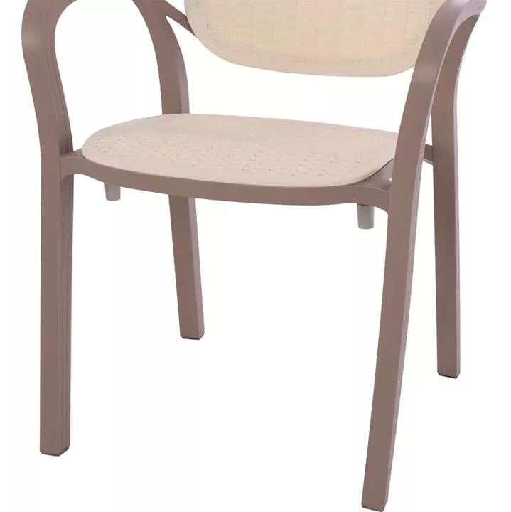 POLYPROPYLENE ARMCHAIR KHEM HM5820.02 CAPPUCCINO-BEIGE 57x57x83Hcm.