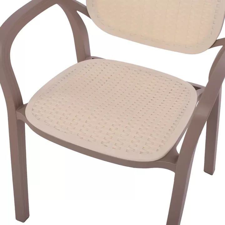 POLYPROPYLENE ARMCHAIR KHEM HM5820.02 CAPPUCCINO-BEIGE 57x57x83Hcm.
