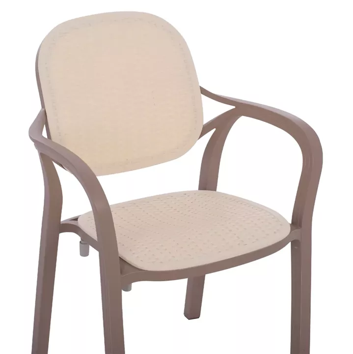 POLYPROPYLENE ARMCHAIR KHEM HM5820.02 CAPPUCCINO-BEIGE 57x57x83Hcm.