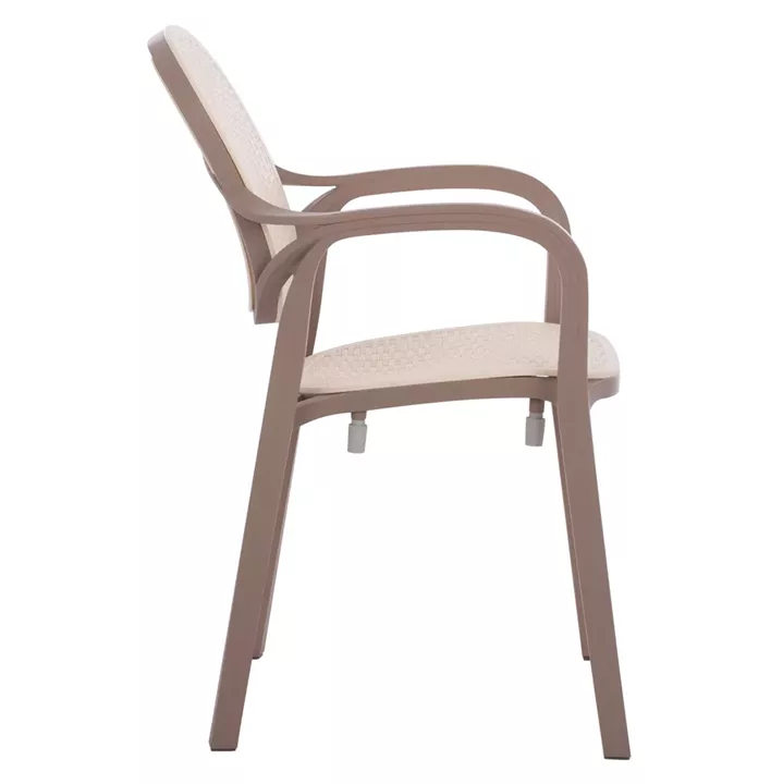 POLYPROPYLENE ARMCHAIR KHEM HM5820.02 CAPPUCCINO-BEIGE 57x57x83Hcm.