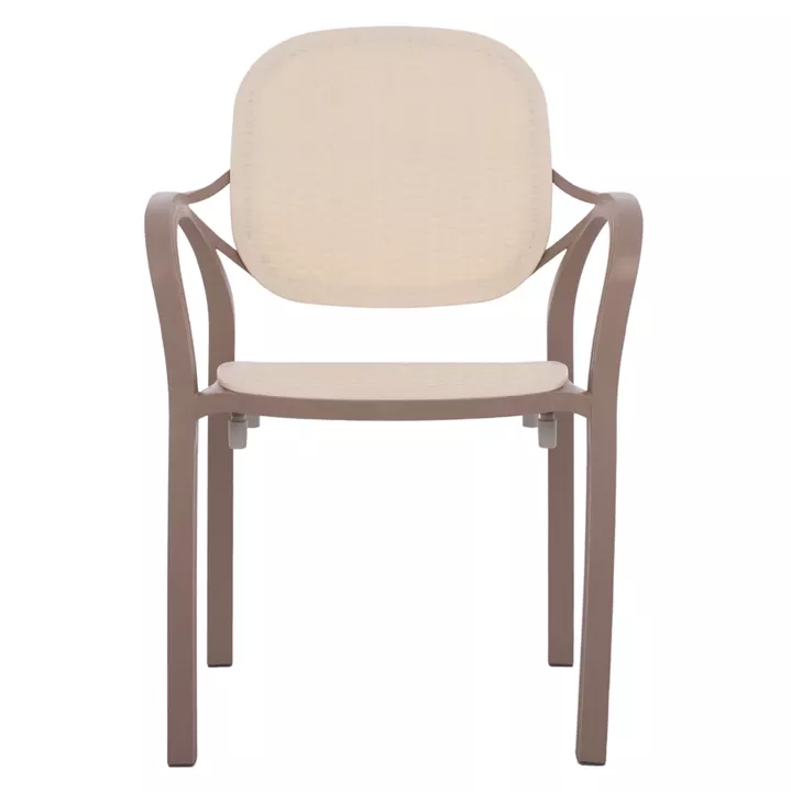 POLYPROPYLENE ARMCHAIR KHEM HM5820.02 CAPPUCCINO-BEIGE 57x57x83Hcm.