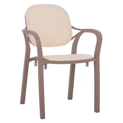 POLYPROPYLENE ARMCHAIR KHEM HM5820.02 CAPPUCCINO-BEIGE 57x57x83Hcm.